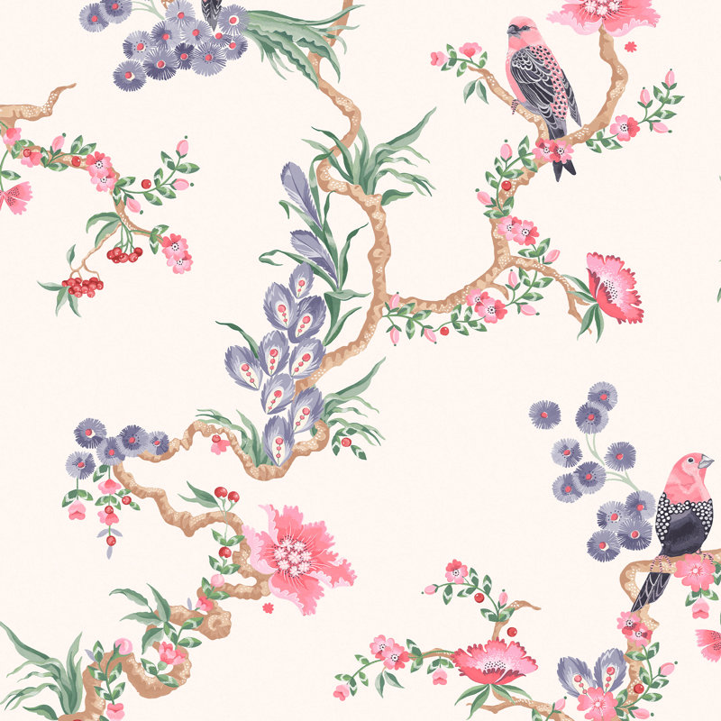 Papier peint Cath Kidston Birds & Berries, Rose
