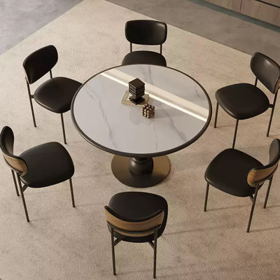 French retro dining table and chair combination