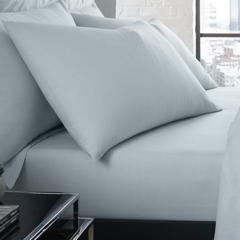 Almondsbury Plain Cotton Blend Housewife Pillowcase, Duck Egg Blue