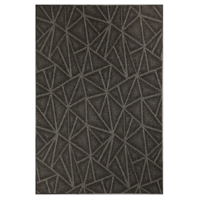 Tapis noir à motif géométrique Dickman