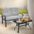 2 - Person 49cm Long Bistro Set With Padded Cushions And Table