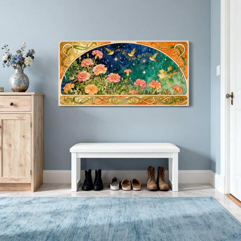 Motif floral étoiles de la mode, H 24 po x l 48 po