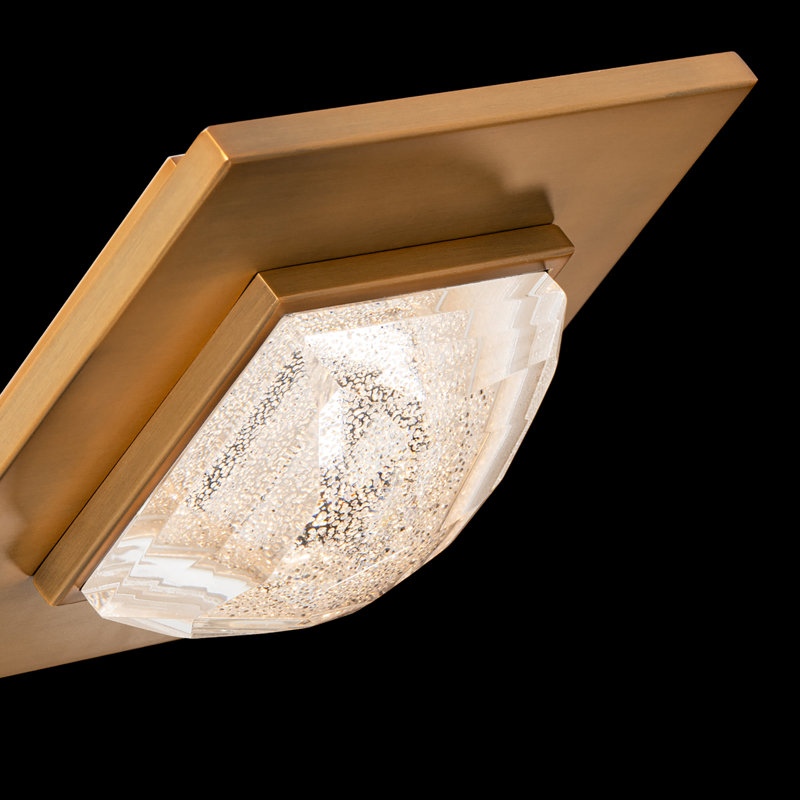 Promenade 1 Light Crystal LED Flush Mount, Aged Brass