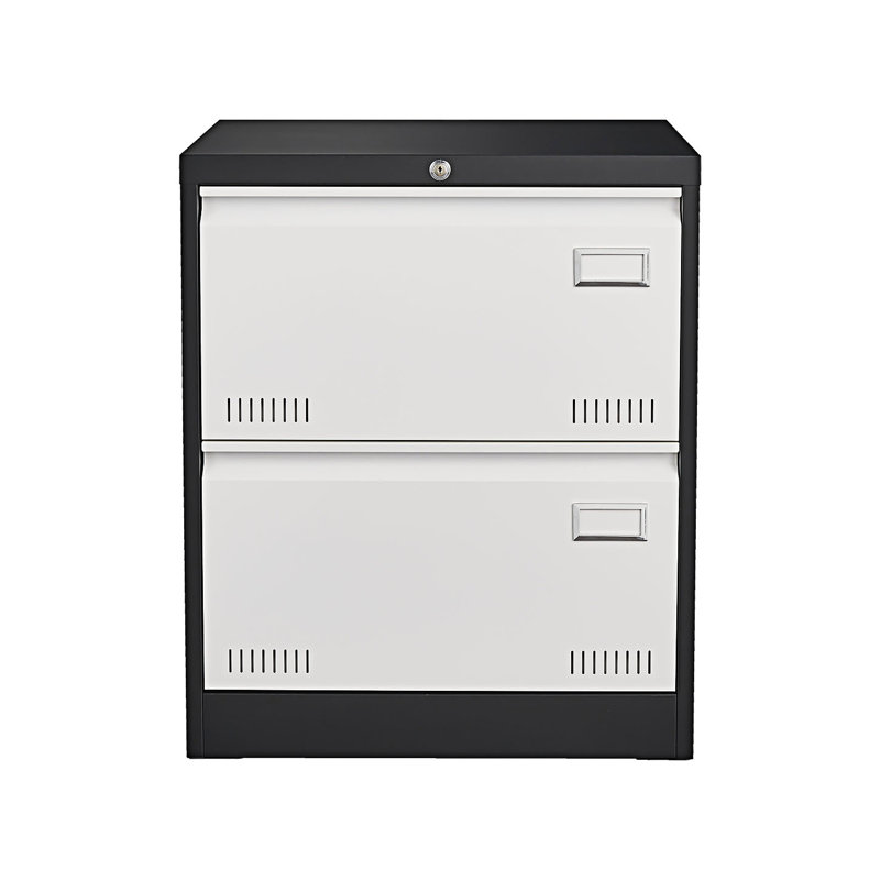 Classeur latéral en métal 2 tiroirs avec serrure, classeur vertical pour bureau, classeur