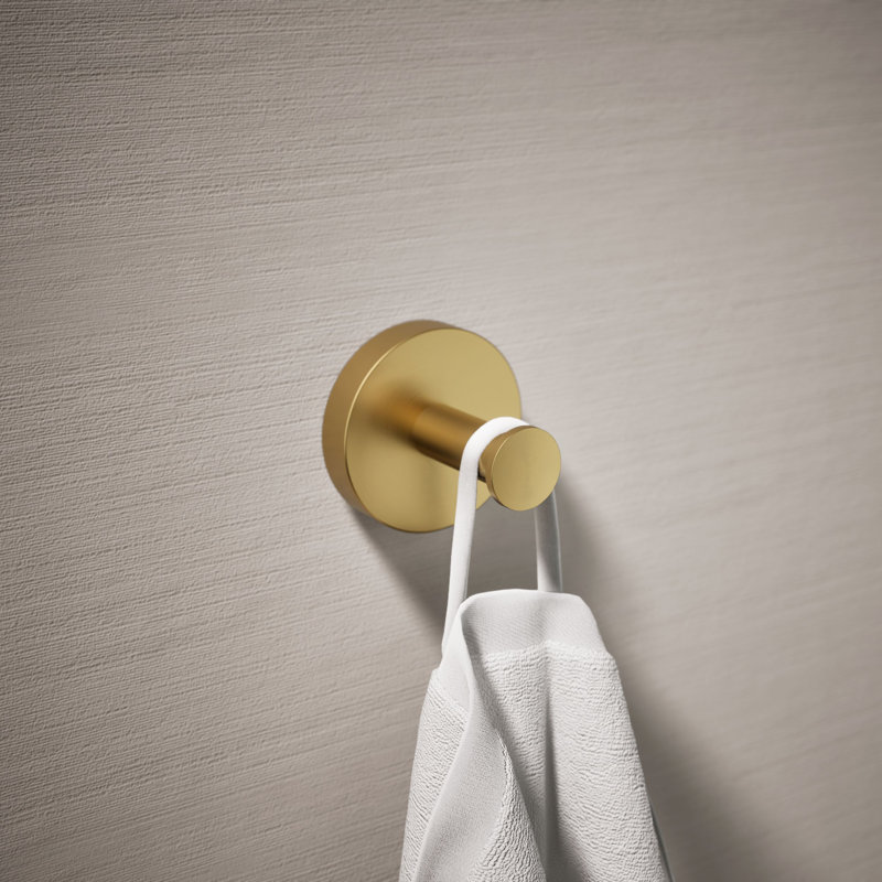 Elate Robe Hook, Vibrant Brushed Moderne Brass