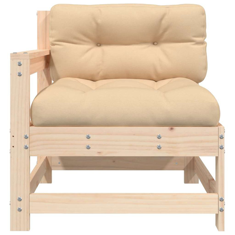 Pine Outdoor Lounge Chair, Beige, Brown
