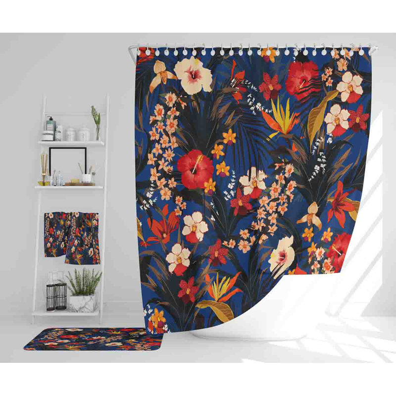 Nathir Polyester Shower Curtain Set