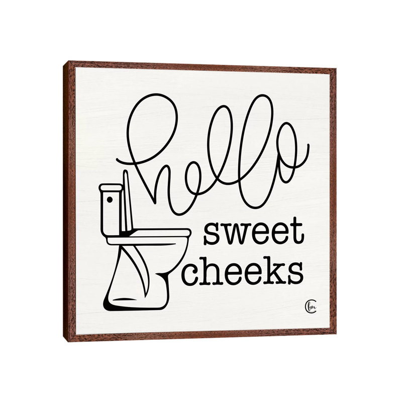 Hello Sweet Cheeks - Print on Canvas, 93.98 cm H x 93.98 cm W, Brown Framed