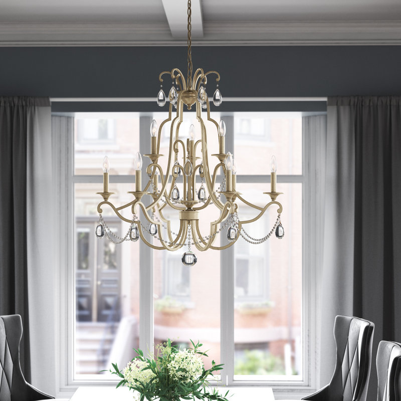 Lustre empire 9 lumières de style bougie Berinhard