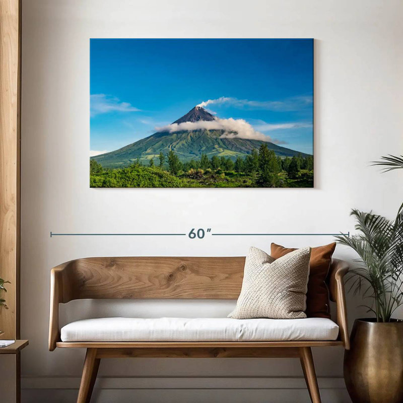Alvord Cloudy Mayon Volcano, 30" H x 45" W