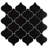 Metro Lantern Matte Black 9-1/2" x 10-3/4" Porcelain Mosaic Floor and Wall Tile