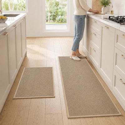 Non-Slip Kitchen Mat 2pcs Machine Washable Absorbent Kitchen Runner Rugs, Door Mat with Rubber Backing