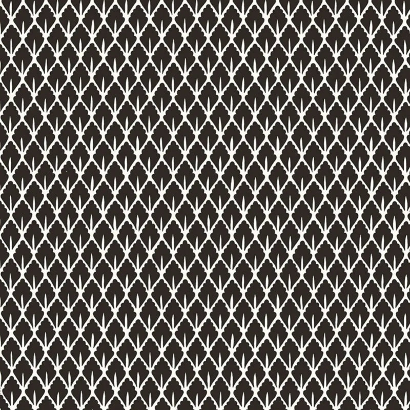 Mughal Leaf Wallpaper, Noir