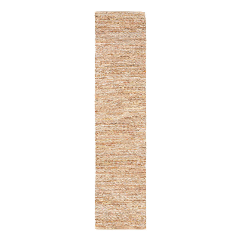 Leather Metallic Jute Indoor Rug, Runner 2'7" x 12'