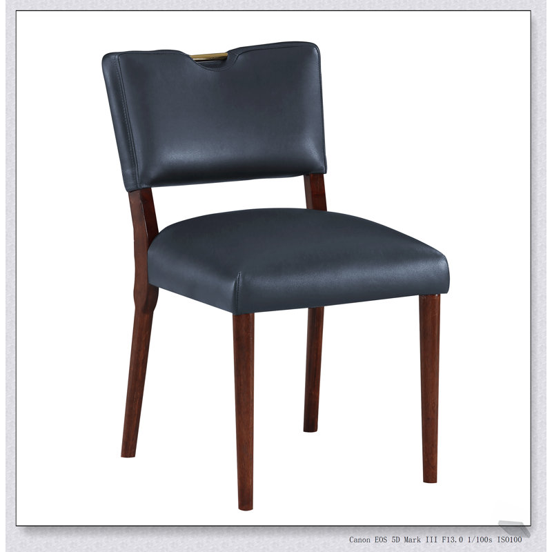 Chaise de salle à manger en similicuir bleu Bryson - ensemble de 2, alliant confort et élégance pour les salles à manger modernes.