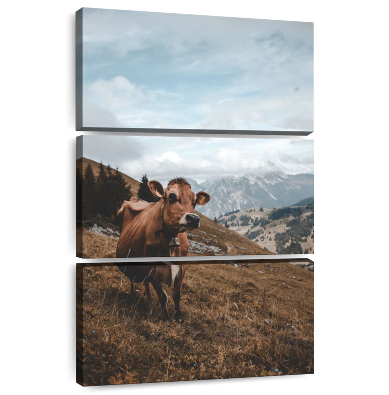 Brampt, vache simple sur une colline, H 38 po x l 24 po