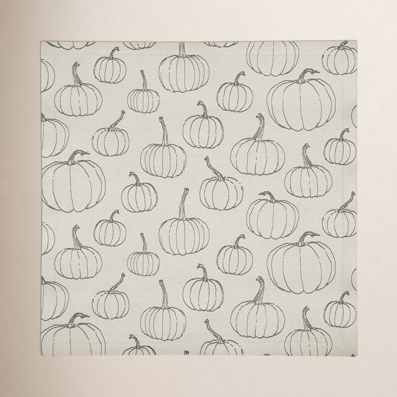Serviette en coton citrouille 10 po, Crème