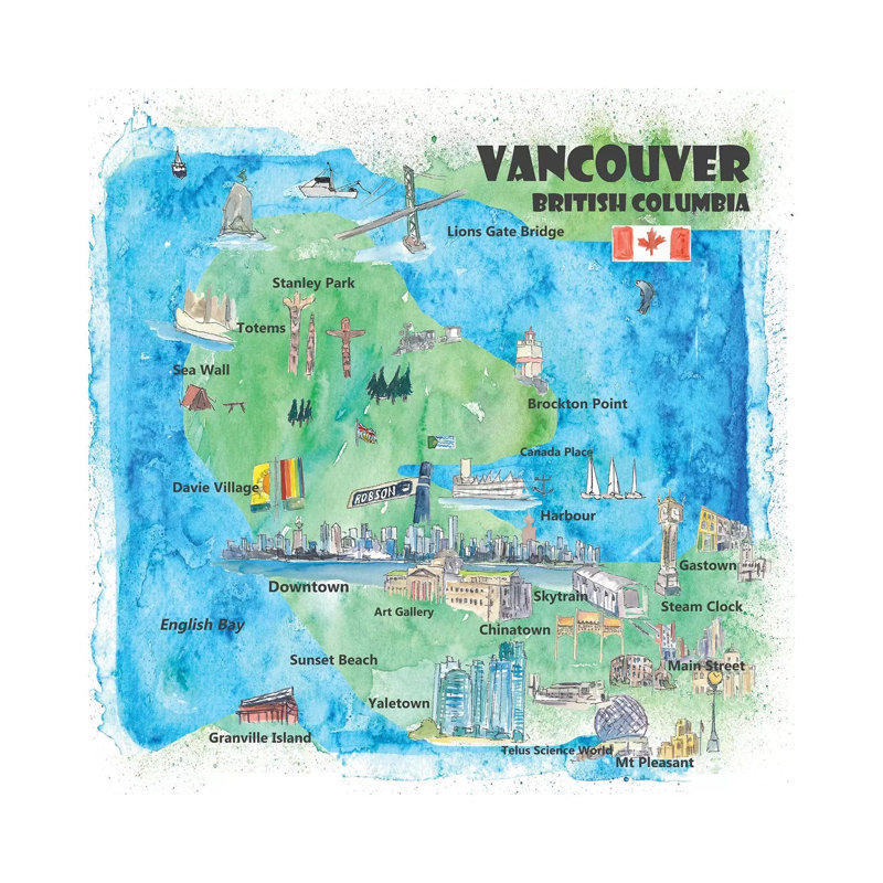 «Vancouver, British Columbia, Canada Travel» par Markus And Martina Bleichner, impression sur toile tendue