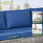 Ensemble de conversation pour 7 personnes avec chaise berçante pivotante, ensemble de conversation modulaire en rotin et osier avec coussins, ensemble de conversation toutes saisons avec table pour jardin-637021147
