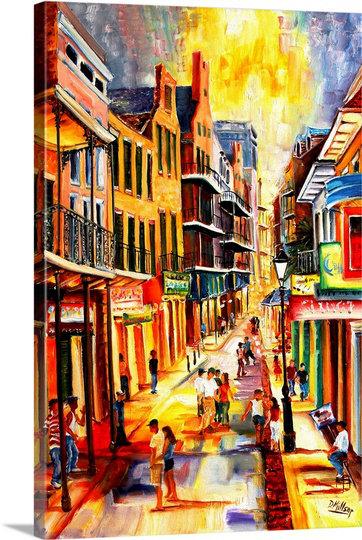 «Dacian Bourbon Street Mood» par Diane Millsap - reproduction d'art sur toile tendue, H 30 po x l 20 po x P 1,25 po