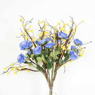 Arrangement floral rose artificiel 36 po pour vase, fermoir de brindille de campagne, feuillage long, bouquet floral en vrac pour fête de mariage