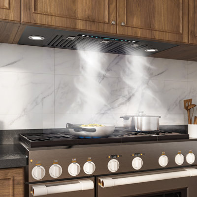 Hotte de cuisinière encastrable 36 pouces 900 pi³ / min en acier inoxydable à 4 vitesses et commande tactile avec lumières DEL