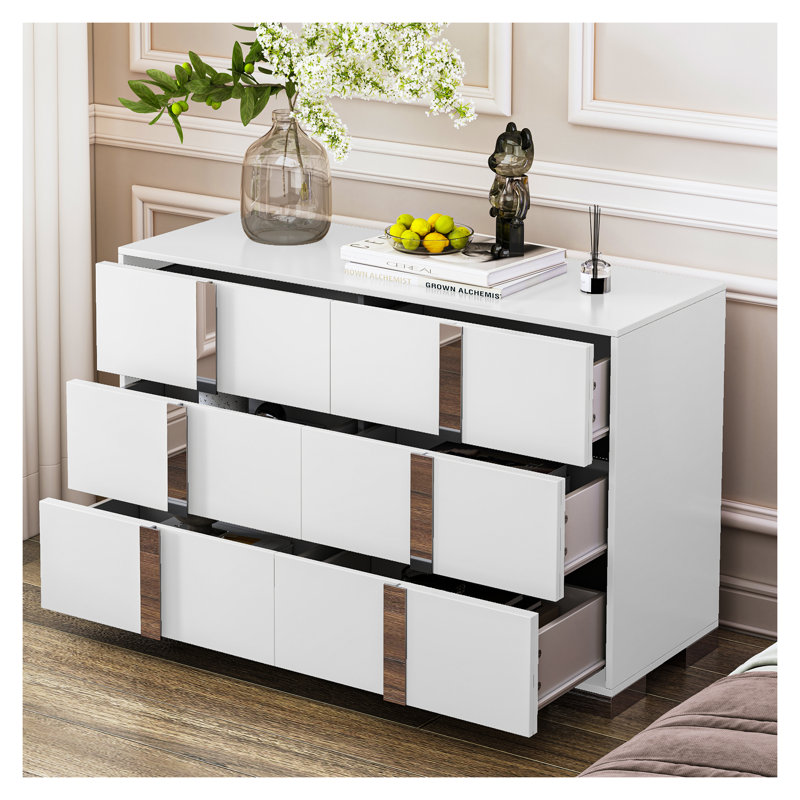 Commode 6 tiroirs Modern White