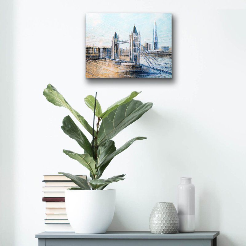 Wrought Studio ™ «London - Tower Bridge In Af après Light» par Marc Todd, art mural en verre acrylique