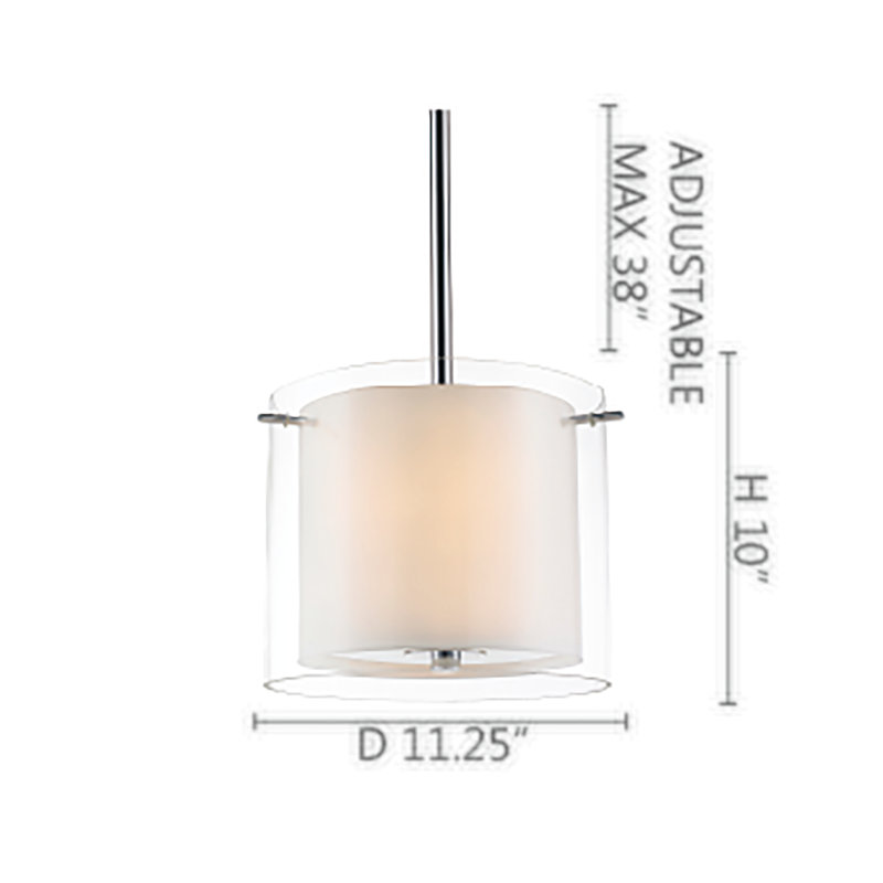Luminaire suspendu tambour 1 lumière Abingdon