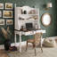 Bureau en bois avec tablettes de rangement et tiroirs-2139079450