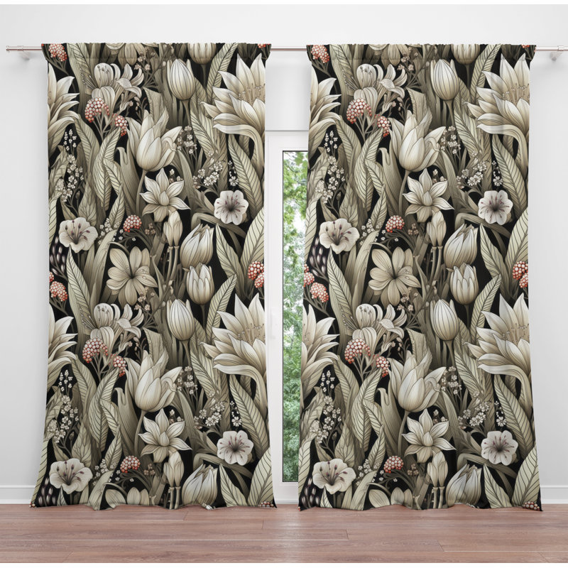 Jacquiline Room Darkening Curtain, 40" W x 82" L