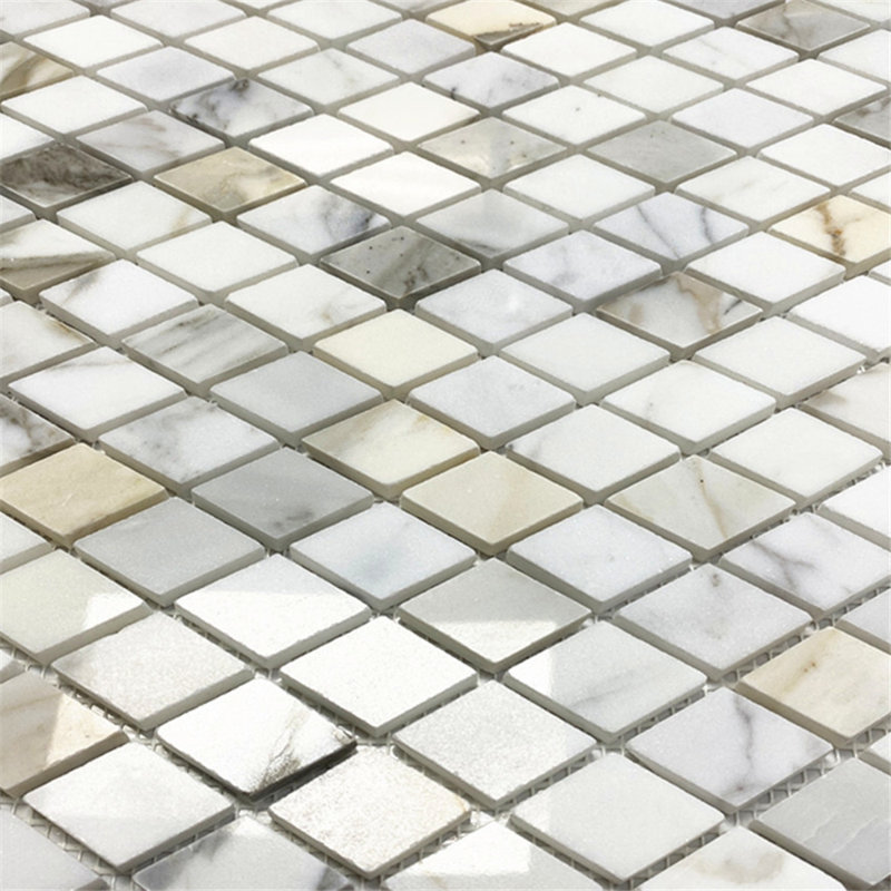 Calacatta 12" x 12" Marble Mosaic Tile, White/Gray