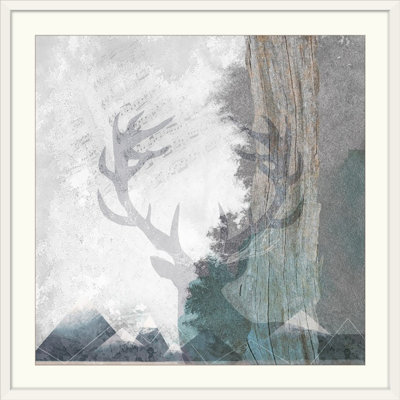 «Deer and Mountains I», impression d'art graphique Louis Duncan-He