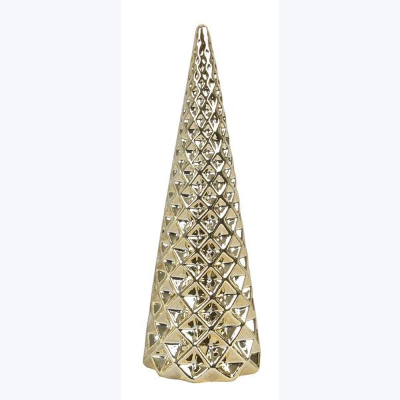 Ceramic Gold Christmas Tree-2 Pcs