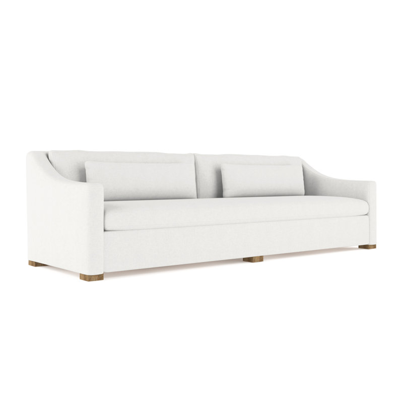 Crosby Slope Arm Sofa, 32.5" H x 120" W x 38" D, Weathered, Box Weave Linen Blanc