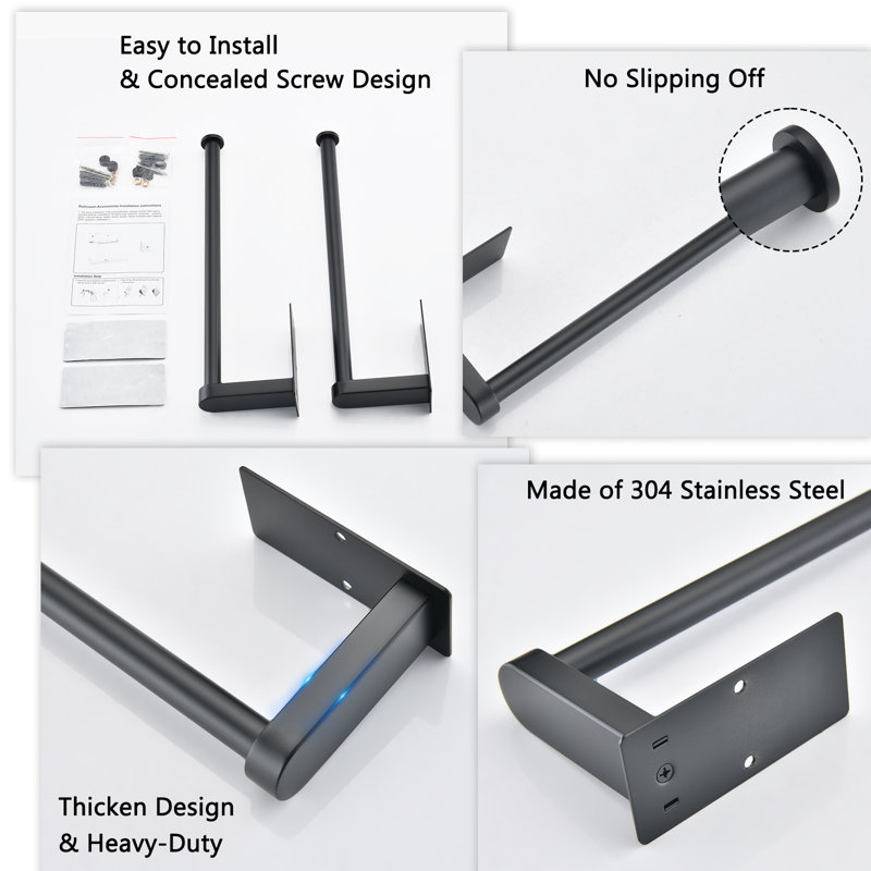 2-piece Under Cabinet Wall-mount Paper Towel Holder