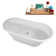 67" Streamline Soaking Matte White Freestanding Tub and Tray With Internal Drain