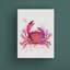 Crab 1 Pink Rainbow Splash by Fab Funky - Wrapped Canvas Print
