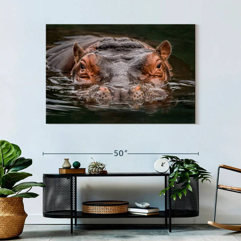 Brampt Submerged Hippo, 32" H x 48" W