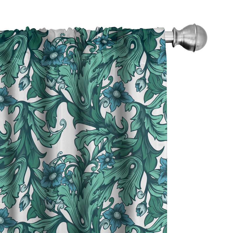 Rideaux botaniques à 4 panneaux Ambesonne, style Art déco, L 56 po x L 95 po
