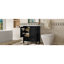 Meuble-lavabo moderne polyvalent en bois massif avec lavabo pour salle de bain élégante