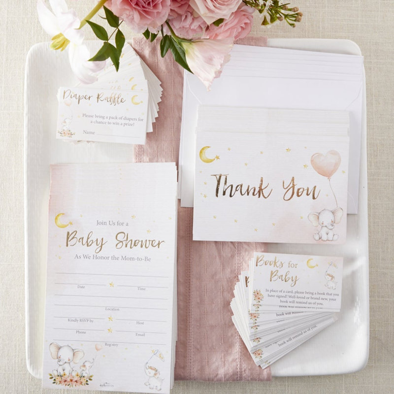 25 cartes de remerciement, Rose