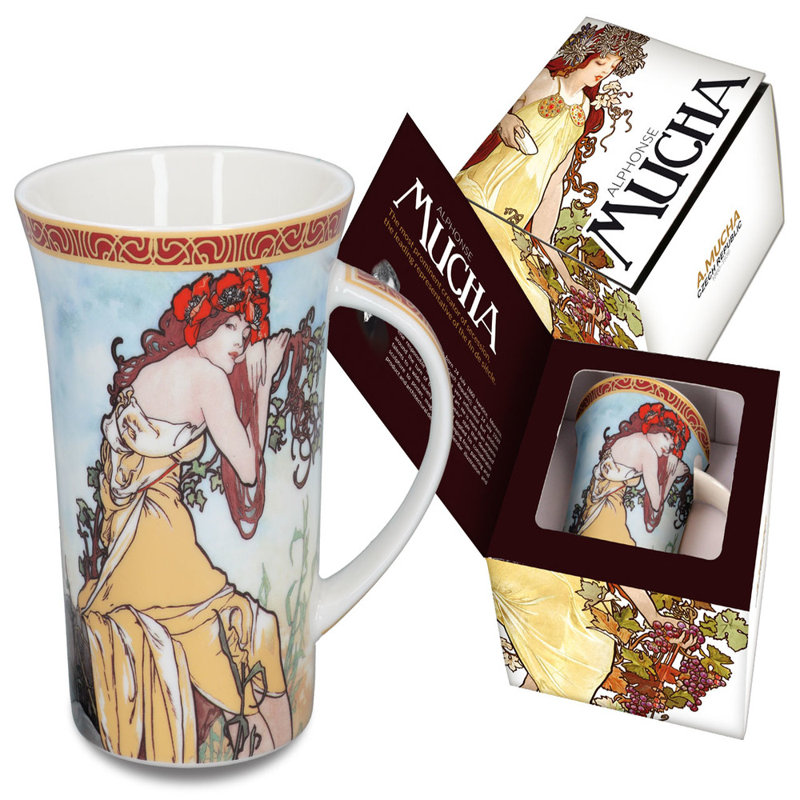 Tasse à café en porcelaine tendre « A. Mucha » quatre saisons
