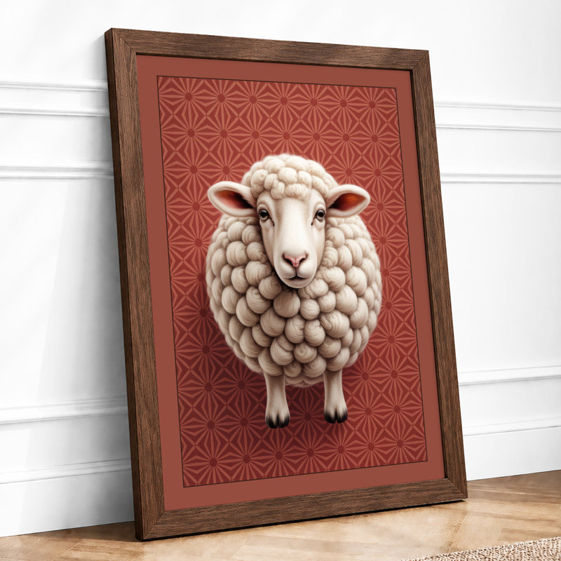 Gentle Sheep Boho - Framed Print, Walnut, A1 - 84.1 x 59.4 cm
