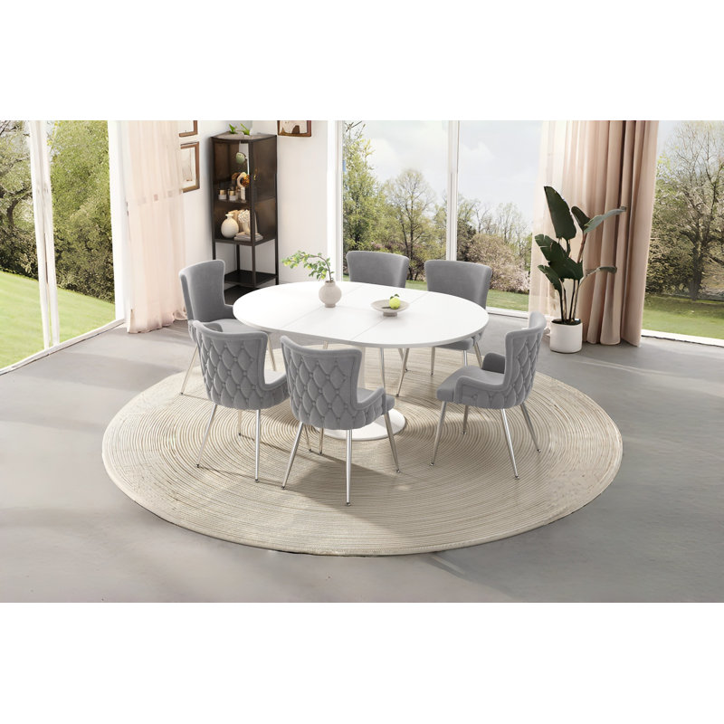 Chaises de salle à manger Ellington, Gris, 6