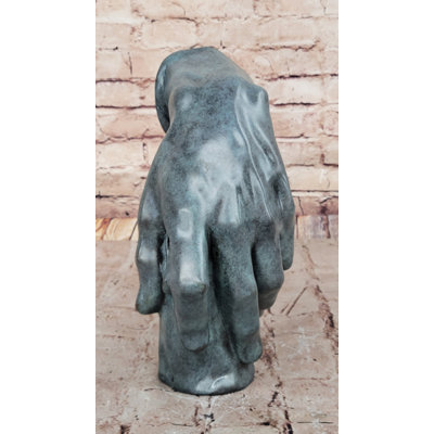 Bronze Detailed Hand Sculpture Statue Figure Anatomical Art by Milo 11" x 10"