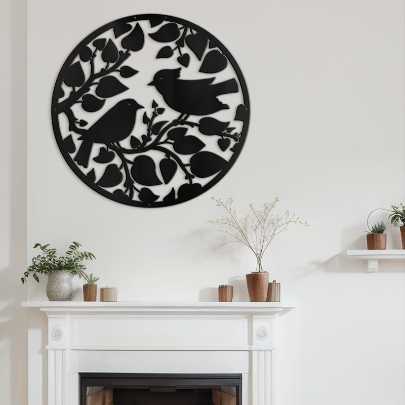 Wall Decor Metal, 18" H x 18" W x 0.05" D, Black