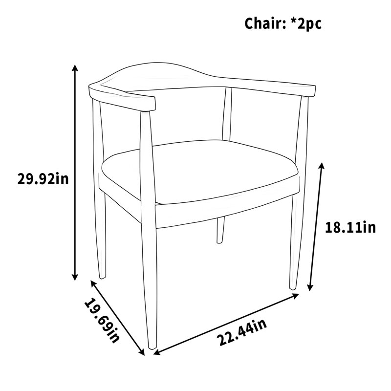 Dining chair home solid wood cream wind