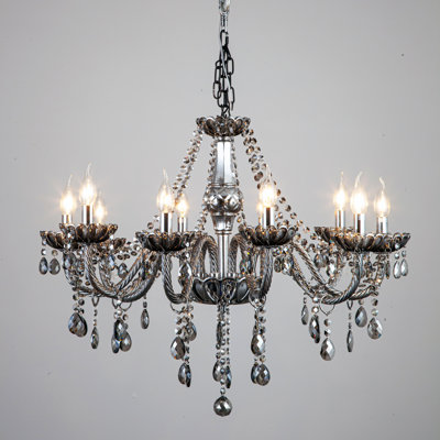 Ames Genuine Grey Crystal Chandelier