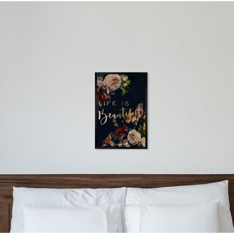 «Life Is Beautiful Fall», impression sur toile, H 30 po x l 20 po x P 0,5 po, Cadre noir